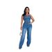 Women's Clothing Tube Top One Shoulder Slim Straight Wide Leg Denim Jumpsuit_voghion.com