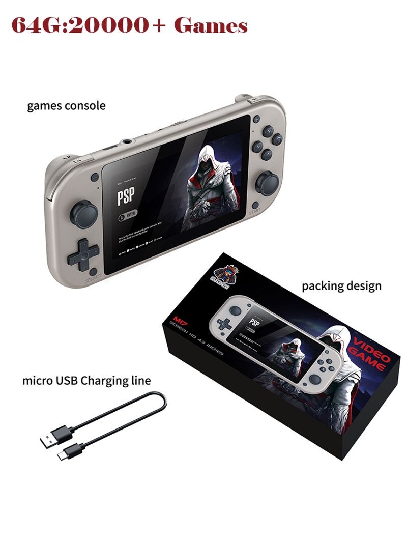 M17 Handheld Spill Conle 64G 128G Open Source Linux System 4.3 Zoll Bildschierm Portable Pocket Video Player Retro Gaming_voghion.com