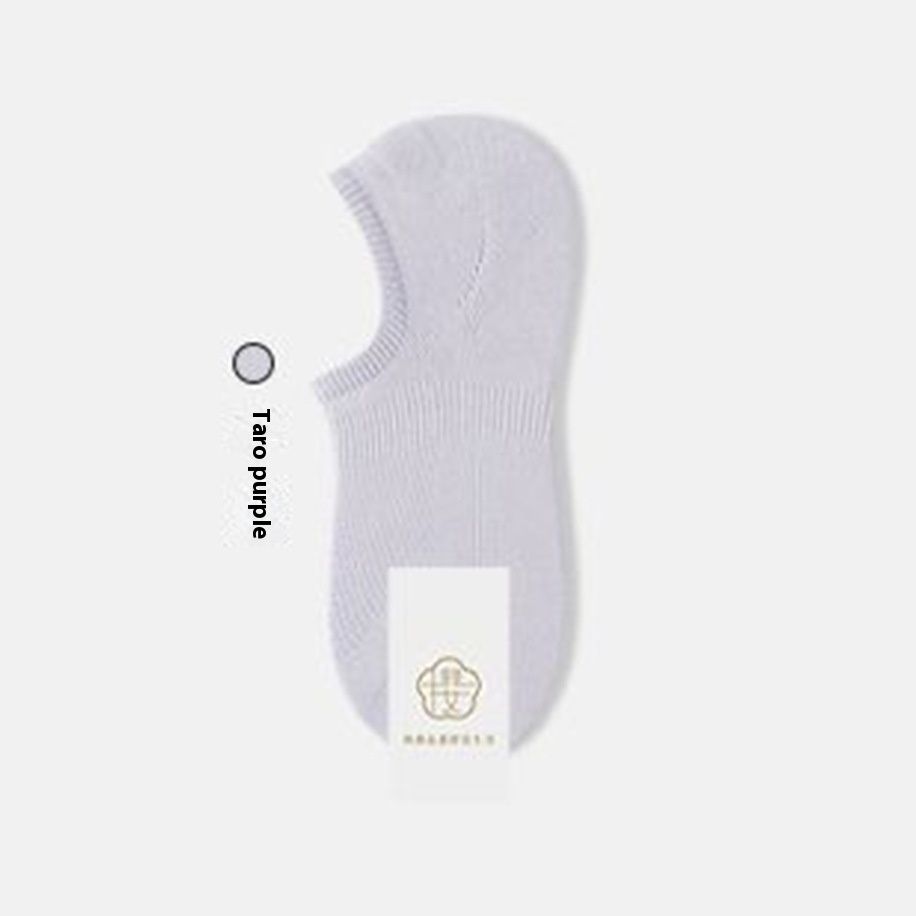 Women's summer thin short socks women's models low-top breathable cotton non-slip silicone does not fall off the heel_voghion.com