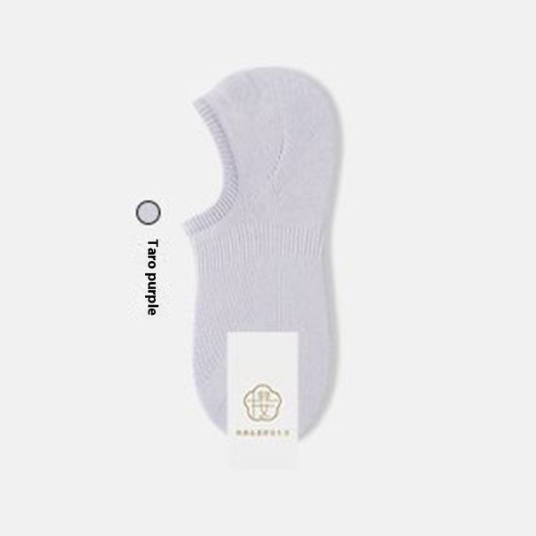 Women's summer thin short socks women's models low-top breathable cotton non-slip silicone does not fall off the heel_voghion.com