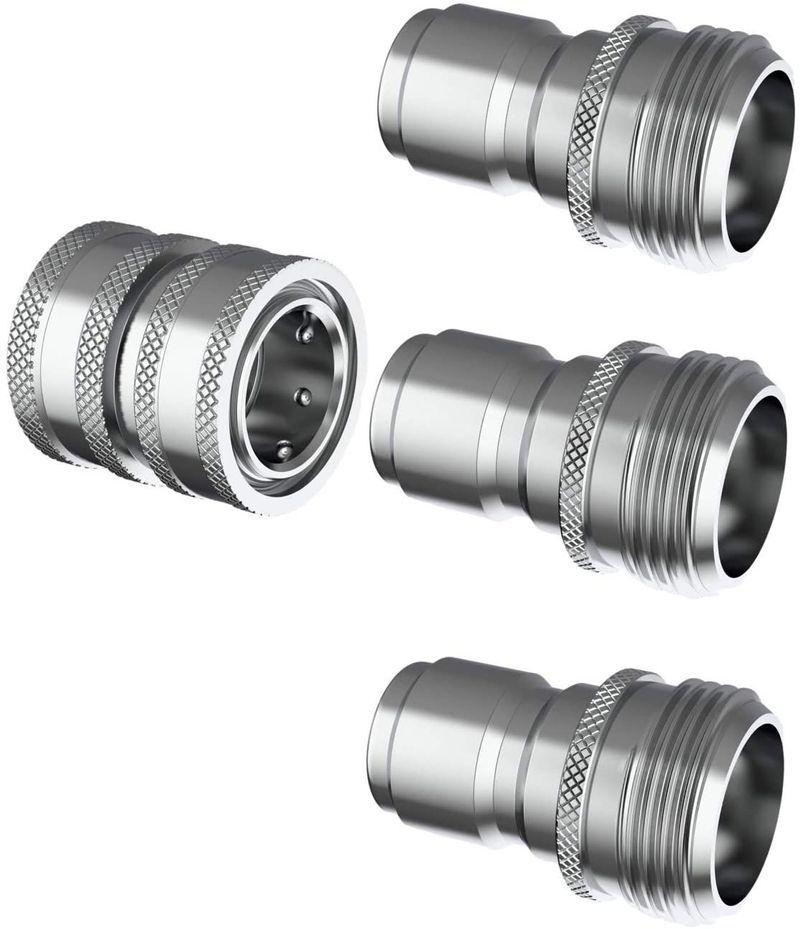 Garden Hose Quick Connect Set | Solid Stainless Steel 3/4" Quick Connect Garden Hose Fittings | 1x3_voghion.com