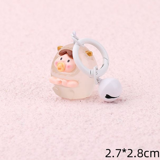 Luminous 3D Cartoon Eggshell Baby Car Cute Backpack Small Pendant Exquisite Female Couple Keychain_voghion.com