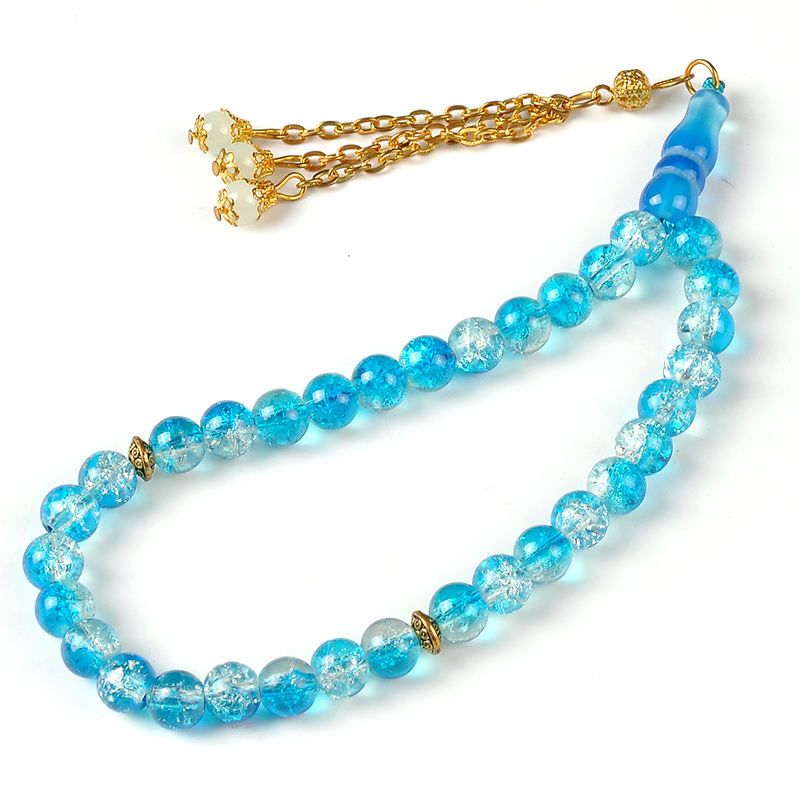 Braccialetto rosario di cristallo islamico preghiera musulmana 33 perline da 8 mm braccialetto colorato gioielli_voghion.com