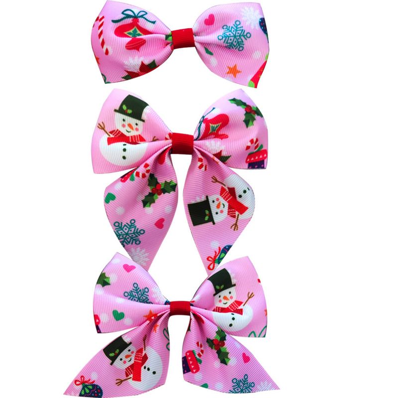 Children's Cross Border Printed Rainbow Butterfly Hairpin Hot Selling Striped Bow Tie Girl Hair Accessories Headdress Bow 3 Pieces_voghion.com