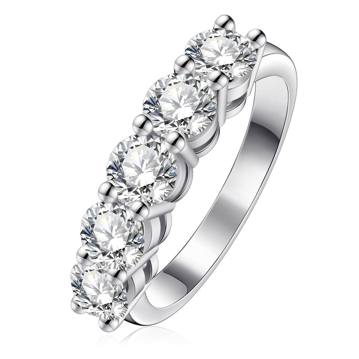 Meilong Jewelry S Reines Silber Fünf Prinzessin Für Frauen Halbe Reihe Diamant Ins Stil Einfacher Kreis Nicht-Fad Index Fer_voghion.com