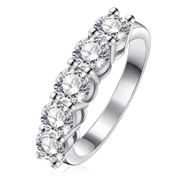Meilong Jewelry S Reines Silber Fünf Prinzessin Für Frauen Halbe Reihe Diamant Ins Stil Einfacher Kreis Nicht-Fad Index Fer_voghion.com