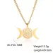Collana con ciondolo a forma di loto di Skyrim pronta all'uso per donna, in acciaio inossidabile color argento, con luna e nodo celtico alla moda, gioielli con nodo da strega_voghion.com
