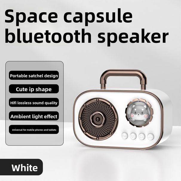 Space Capsule Bluetooth portatile mini altoparlante per bambini con slot per schede karaoke subwoofer piccolo regalo di compleanno_voghion.com