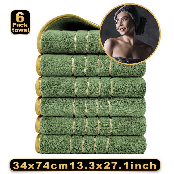 Dokuma Mercan Polar Havlu Altı Paket Ev Kuru Saç Havlusu Saf Pamuktan Daha Yumuşaktır ve Suyu Emer_voghion.com