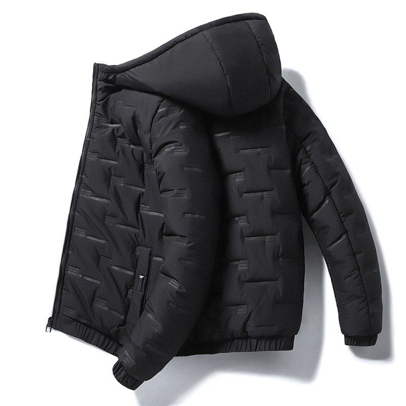 Abbigliamento maschile Cappotto invernale in cotone per uomo, caldo e bello, giacca imbottita in cotone di grandi dimensioni con cappuccio, antifreddo, casual, per giovani._voghion.com