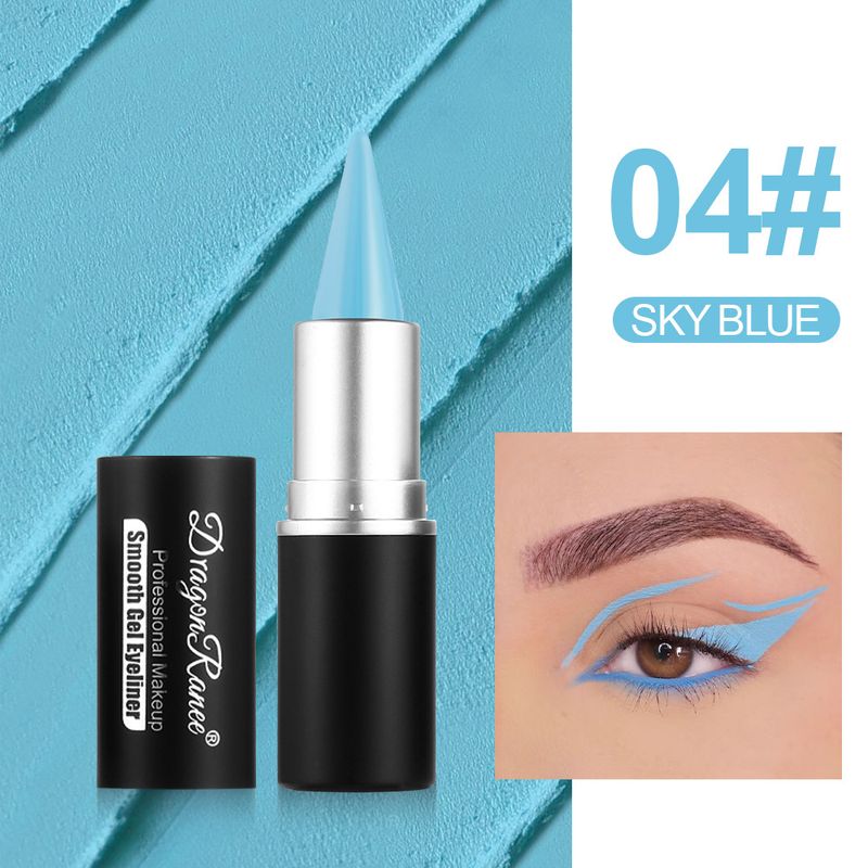 Mehrfarbige matte Eyeliner und schwarzes festes Eyeliner-Gel – für Faulenzer geeignet, mit bunten Lidschattenpfännchen mit Pyramidenspitze_voghion.com
