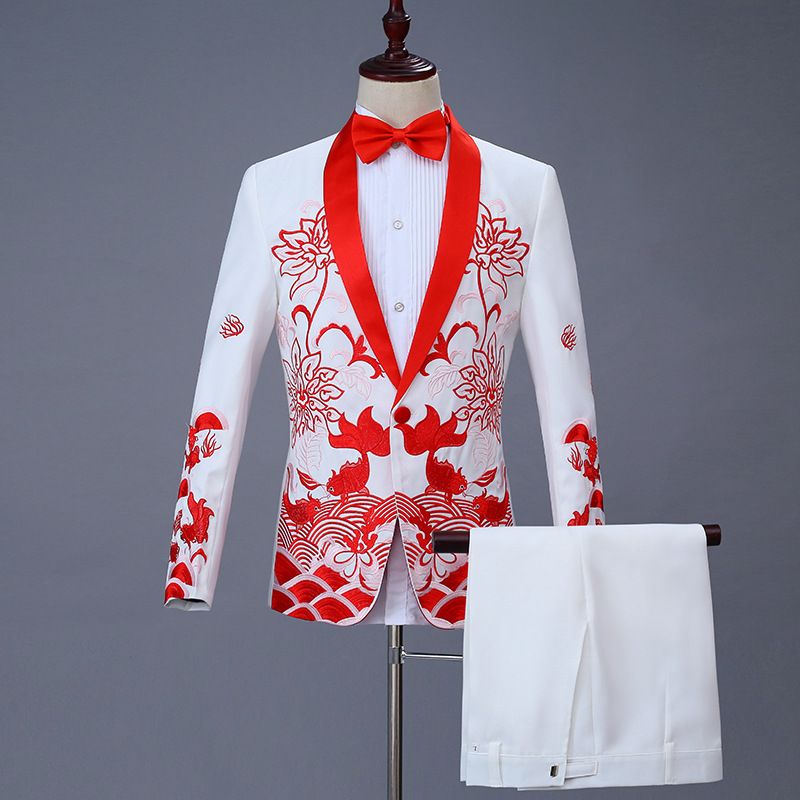 CT Performance Men's Suit Set Chinese Style Adult Wedding Singer Stage Choir Host Costume Formal Wear_voghion.com