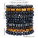 Gioielli di vendita calda per uomo, perline di legno retrò, braccialetti elastici in pietra vulcanica, set di braccialetti impilabili versatili_voghion.com