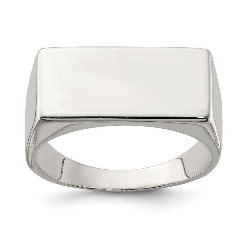 Sterling Silver 9x19mm Closed Back Signet Ring_voghion.com