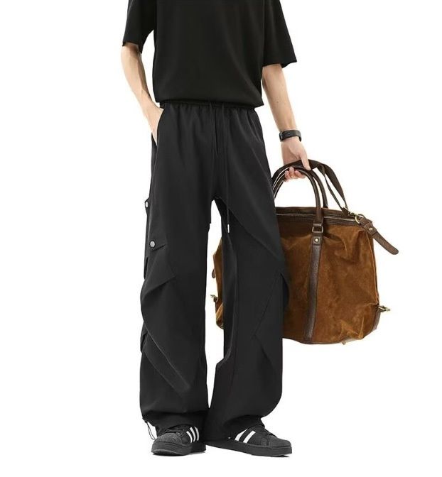 001 American Style Workwear Paratrooper Men Summer Outdoor Functional Wind Quick-Dry Assault High Street Wide-Leg Pleated_voghion.com