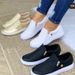 Women's Casual Slip-On Loafers With Zipper - Round Toe Flat Shoes For Autumn Winter, Neutral Style PU Leather Comfortable Walking Shoes_voghion.com