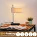 Glitzerlife Nachttischlampe 2ER Schwarz Tischlampe Vintage - 44,5 cm E14 Tischleuchte Leinen Stoffschirm Mit Schalter Kabel Und Stecker Retro Für Wohnzimmer Büro_voghion.com