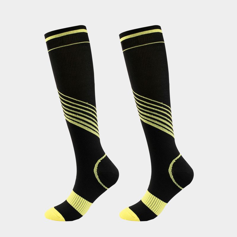 Nei Kompressiounssocken faarweg gestreift Drocksocken fir Männer a Fraen Sport Stretchsocken_voghion.com