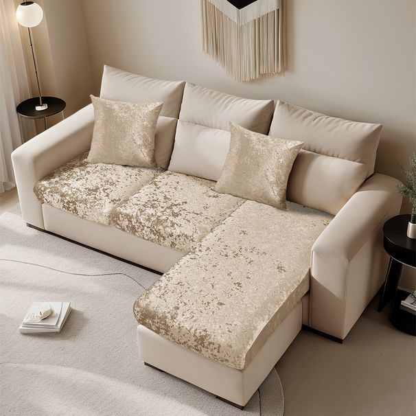 Copridivano in velluto elasticizzato, vestibilità universale, copridivano completamente elastico per divani a 3/4 posti, antiscivolo, adatti agli animali domestici._voghion.com