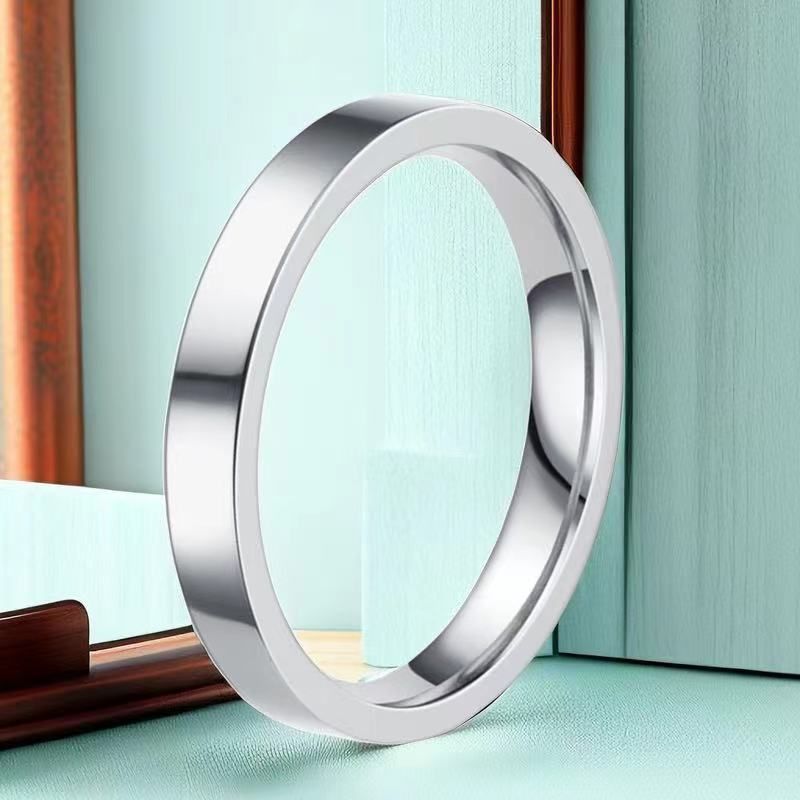 Stainless Steel Ring Joker Non-fading Niche Ins Electroplating Simple High-level Titanium Steel Jewelry Jewelry_voghion.com