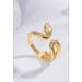 Semplice anello geometrico a forma di serpente, personalità di nicchia femminile, leggero, di lusso, aperto, regolabile, anello a forma di serpente_voghion.com