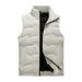 Lightweight Quilted Down Vest - White Duck Feather Puffer Sleeveless Jacket With Zip Front, Multiple Pockets, All-Season Layering Piece_voghion.com