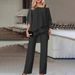 Audday Vleermuismouwen Top Lange Broek Dames Casual Off-Shoulder Onregelmatig Feest Elegant Tweedelige Set 2025 Lente Zomer Herfst_voghion.com