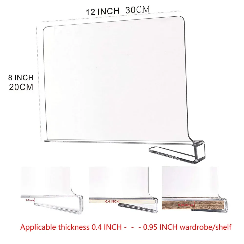6 Stéck/Set Regaldeeler Kleederschaf Regaler fir Holzregaler Schränke a Kleederschaforganisator, kloer Acryl_voghion.com