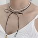 Ribbon Bowknot Pearl Double Layer Necklace For Women, Niche Design, Unique And Simple Versatile Choker Collarbone Chain_voghion.com