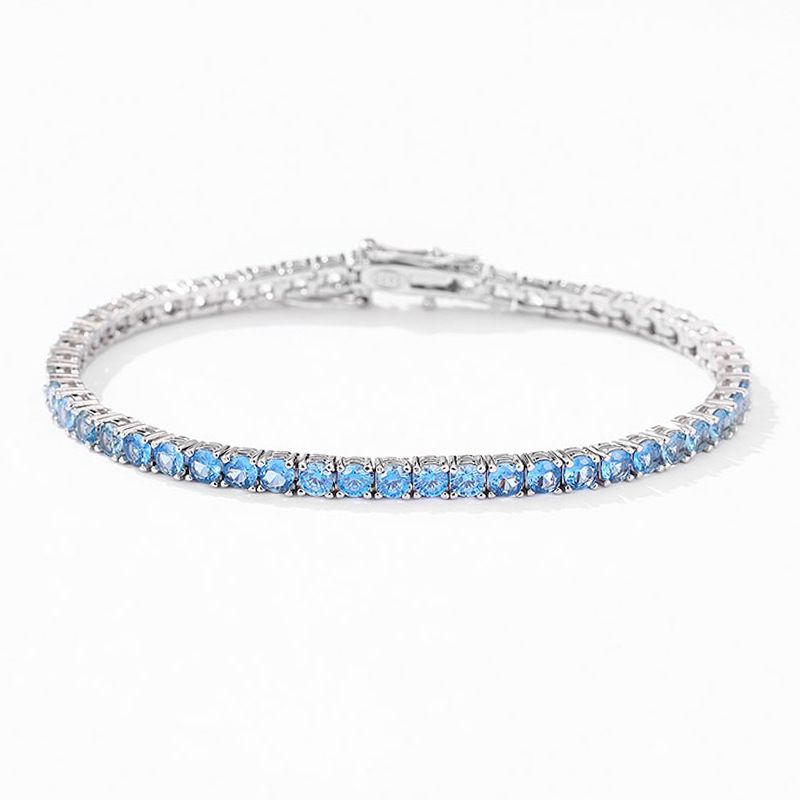 Gioielli da donna - Elegante bracciale con spinello graduato e diamanti in argento sterling 925, design geometrico minimalista per la moda alla moda_voghion.com