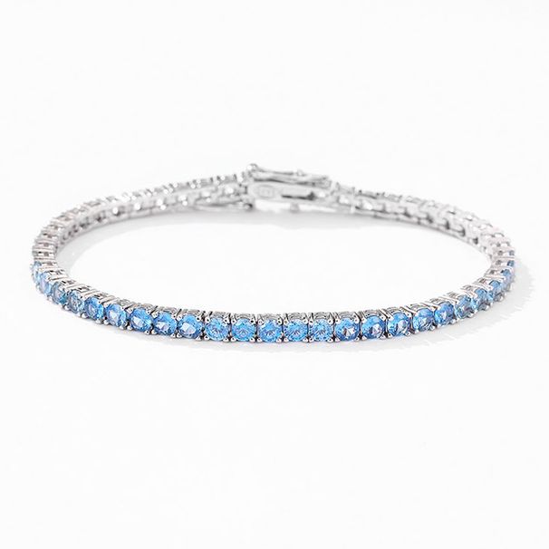 Gioielli da donna - Elegante bracciale con spinello graduato e diamanti in argento sterling 925, design geometrico minimalista per la moda alla moda_voghion.com