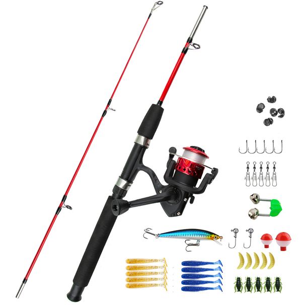 Children's Fishing Set With Reel For Beginners Portable Lure Rod_voghion.com