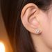 Women's Jewelry Silver Moissanite Earrings Double Click Heart Earrings Simple Small Exquisite And Versatile Commuter Moissanite Earrings_voghion.com