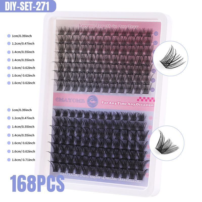 European and American cross border DIY segmented false eyelashes set large capacity C curve natural thick single cluster eyelashes wholesale_voghion.com