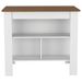 Sierra 7-Shelf 4-Door 2-piece Kitchen Set, Upper Wall Cabinet And Kitchen Island White And Walnut_voghion.com