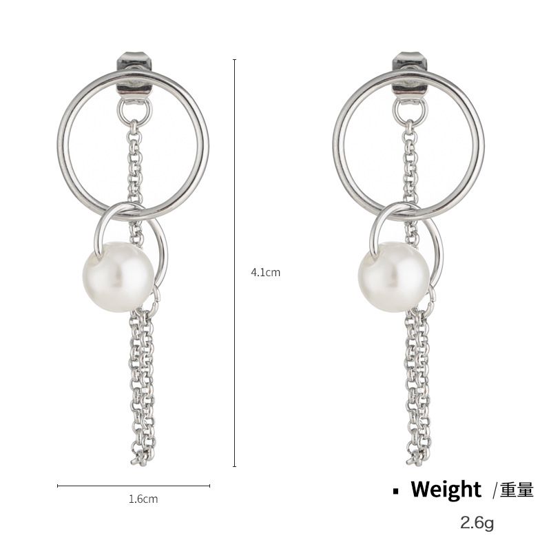 Kenjie Herfst Winter Nieuwe Kruis Hanger Gelaagde Ketting Ins Stijl Modeketting Parel Oorbelset_voghion.com