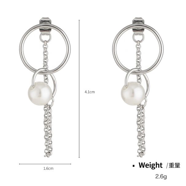 Kenjie Herfst Winter Nieuwe Kruis Hanger Gelaagde Ketting Ins Stijl Modeketting Parel Oorbelset_voghion.com