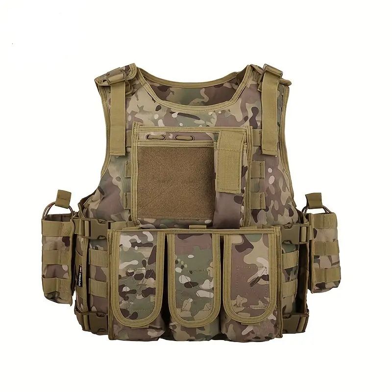 Gilet tattico da addestramento – Gilet da campo leggero in stile militare (nero/verde militare/cachi/mimetico, taglia unica)_voghion.com