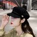 Berretto per donna coreano alla moda autunno inverno ottagonale britannico stile celebrità di Internet versatile cappello a becco d'anatra_voghion.com