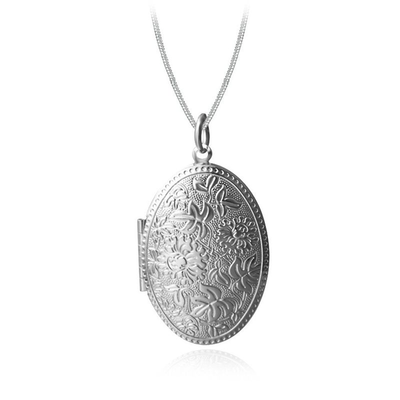 Hot Selling For Women Fashion Simple Silver Plated Pendant Pattern Photo Box Necklace_voghion.com