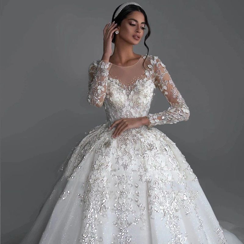 Robe de mariée pour femme, nouvelle robe d'été pour mariée, une épaule, à la mode, sexy, fine, en dentelle, traînante, grande taille_voghion.com