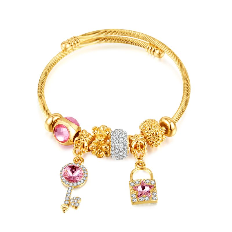 Vendite dirette in fabbrica moda temperamento blocco chiave zircone braccialetto gioielli nicchia versatile amore braccialetto gioielli femminili_voghion.com