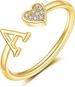 Gioielli a forma di cuore con zirconi micro-pavé, 26 anelli con alfabeto, anello con il tuo nome, fascia semplice, indice regolabile aperto_voghion.com