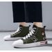 Men's Shoes Summer Breathable Fashion Brand High Top Canvas Shoes Men's 2024 New Youth Student Leisure Sports Shoes_voghion.com