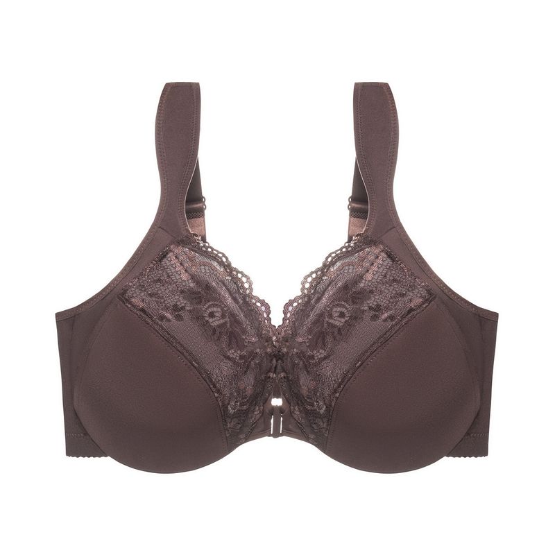 Women Plus Size Lingerie Ultra Thin Cotton Free Large Size Front Buckle Bra Lace Sexy Gathered With Steel Ring Adjustment Underwear_voghion.com