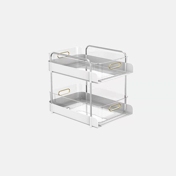 3-Tier PET Plastic Bathroom Storage Organizer With Drawers - Multi-Purpose Rolling Cart For Shower, Toilet & Desktop (Space-Saving Cabinet)_voghion.com