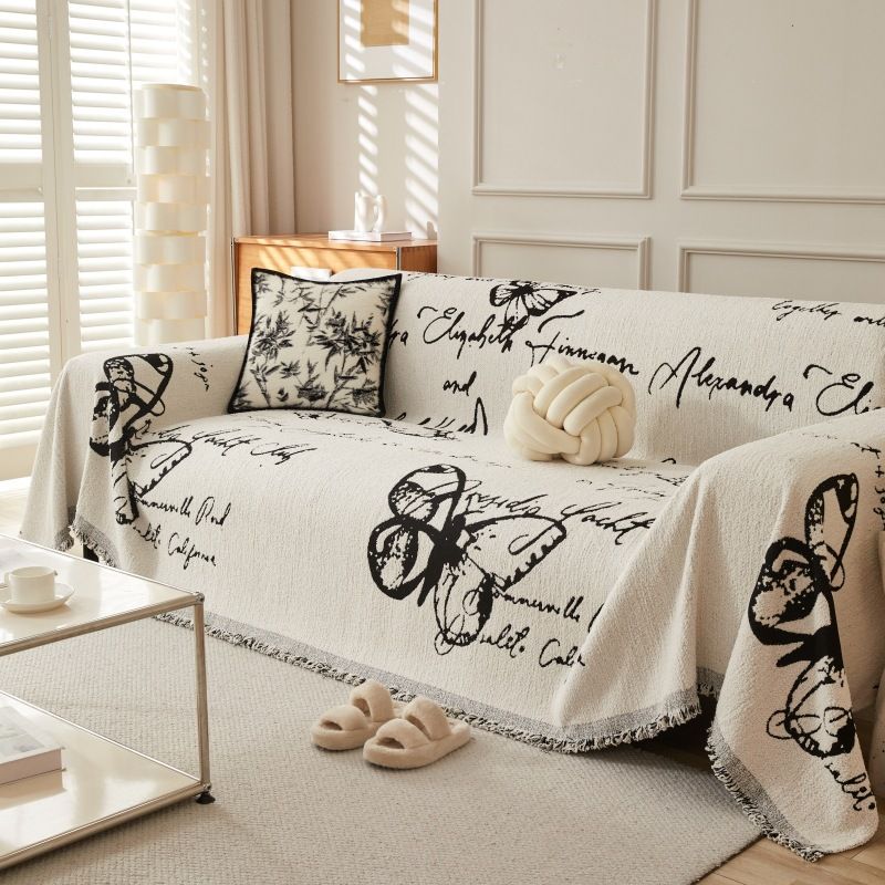 Sofa-Überwurfdecke – geometrisches Muster (rutschfest, weich, flauschig, Sherpa, modern, minimalistisch, universelle Passform für Sofagarnitur/Couch, maschinenwaschbar, Beige/Grau)​_voghion.com