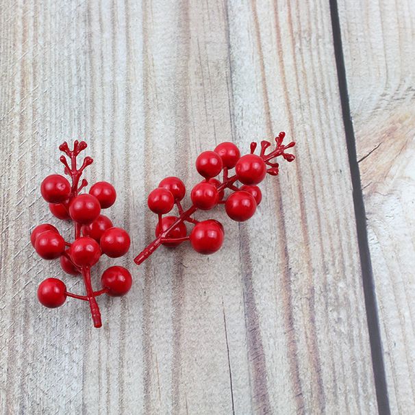 12 rametti di bacche in schiuma con filo per ghirlande natalizie e decorazioni per l'albero - Opzioni glitter oro/rosso/argento e vernice rossa_voghion.com