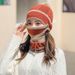 Mask For Women Winter Korean Style Knitted Thickened Ear Protection Wool Hat Set Fleece Warm_voghion.com