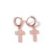 Women's & Men's Fashion Cross Pendant Earrings With Zircon Stones - Hip Hop Geometric Style Jewelry In Gold, Silver & Rose Gold_voghion.com